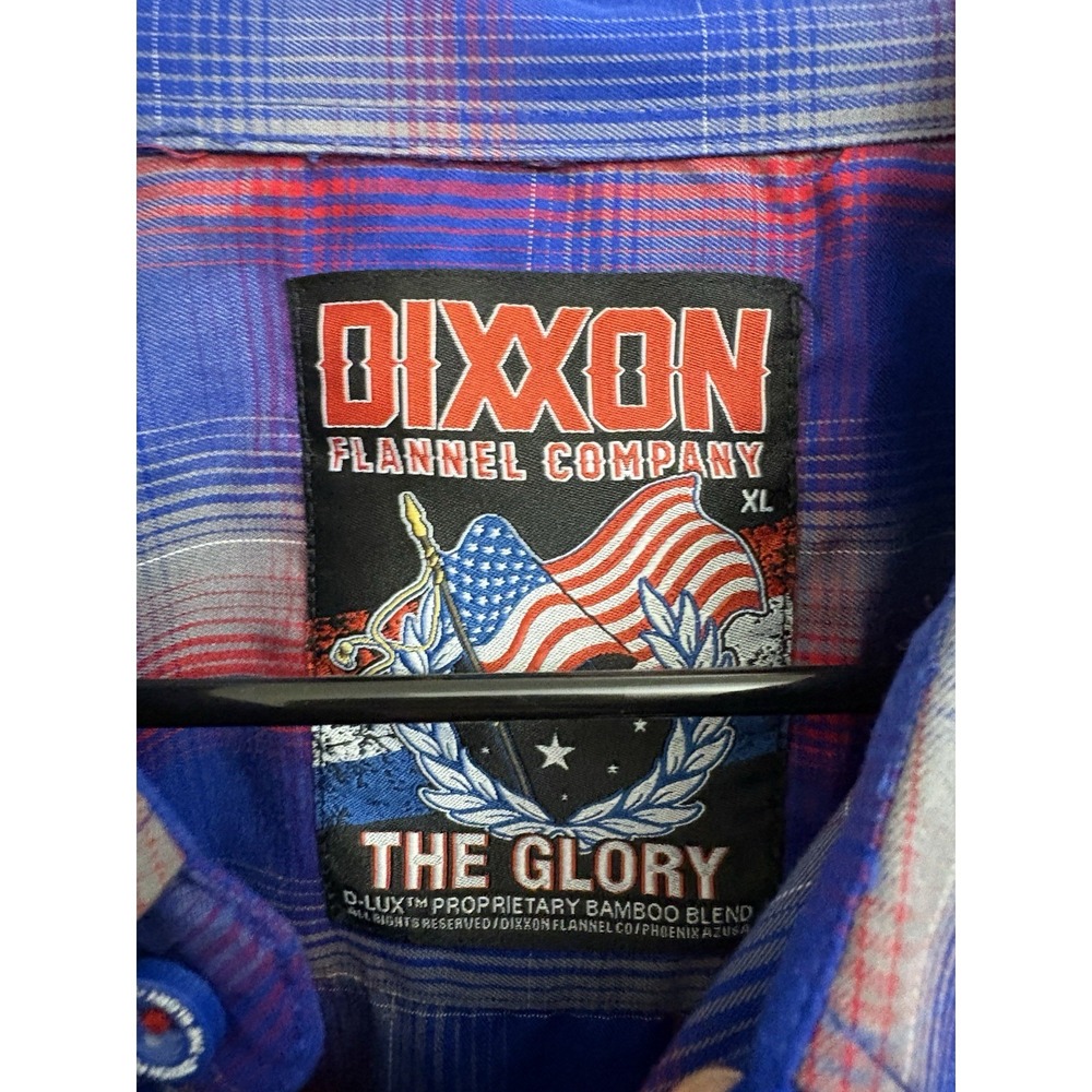 Dixxon Flannel Co Glory Short Sleeve Bamboo Blend Plaid Shirt Mens XL Blue Red - Picture 3 of 6